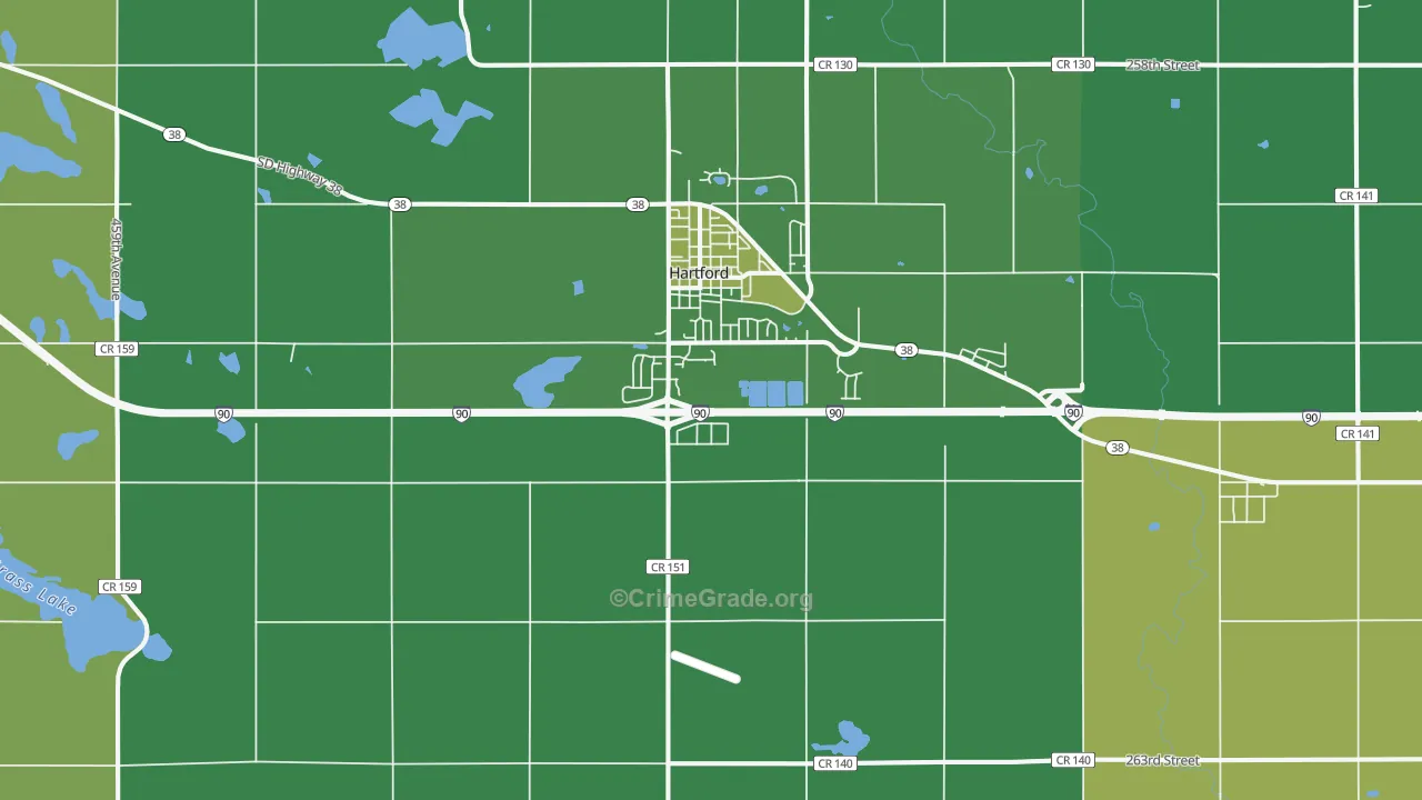 Hartford, SD Map of Drug-Related Crime Rates