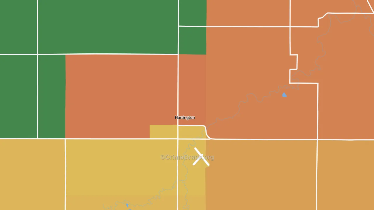 Hartington, NE Map of Drug-Related Crime Rates