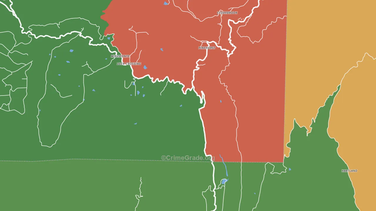 Hartland, CA Map of Drug-Related Crime Rates