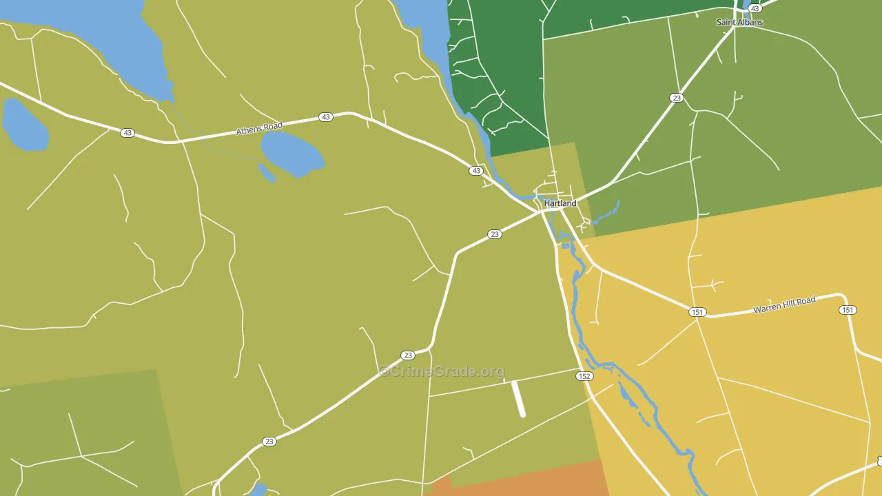 Hartland, ME Map of Drug-Related Crime Rates