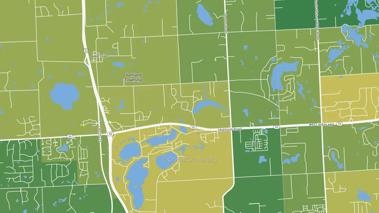 Hartland, MI Map of Drug-Related Crime Rates
