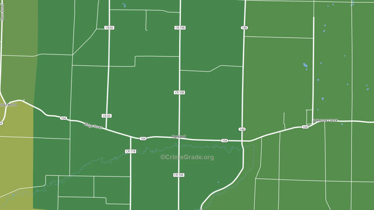 Hartland, NY Map of Drug-Related Crime Rates
