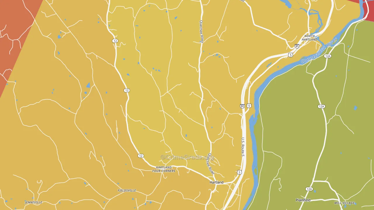 Hartland, VT Map of Drug-Related Crime Rates