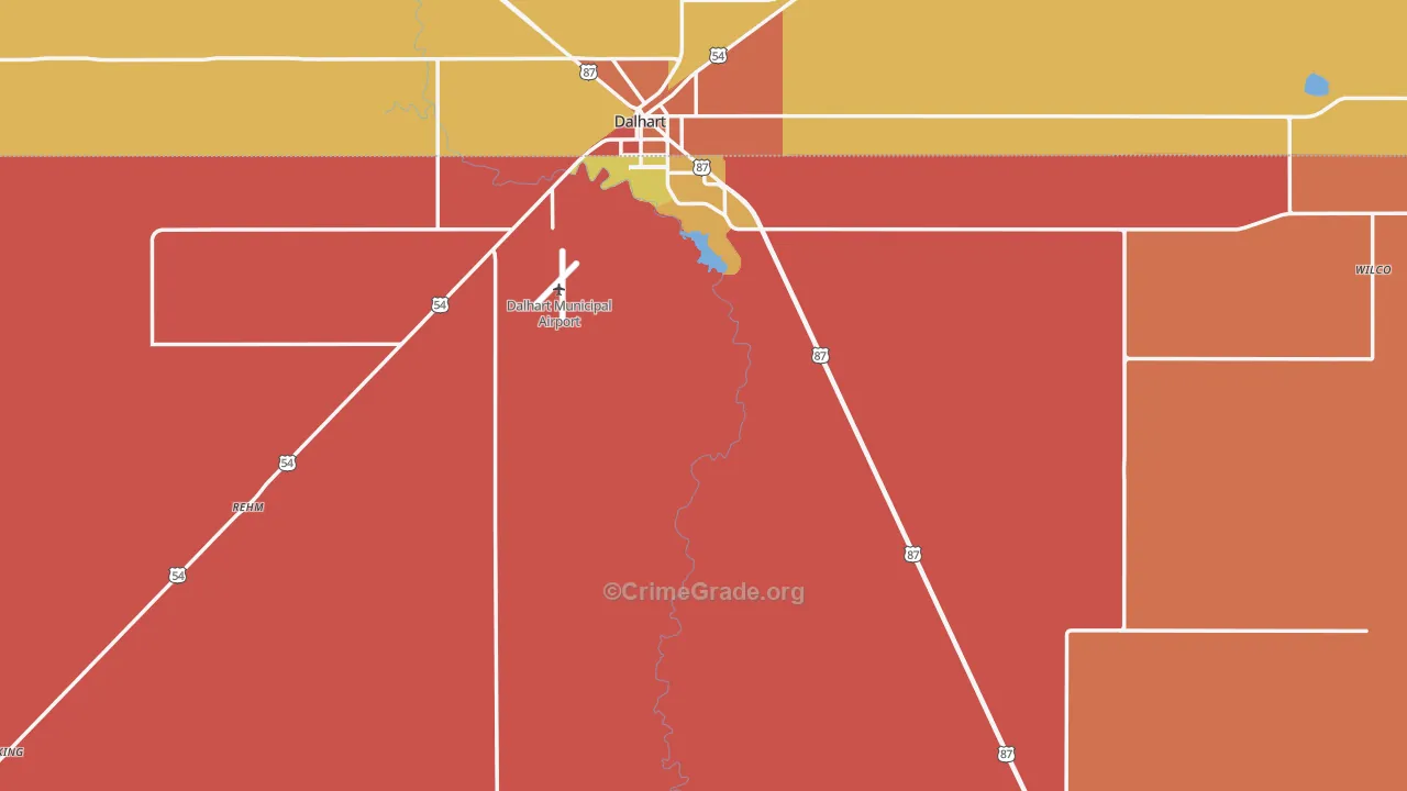 Hartley County, TX Map of Drug-Related Crime Rates