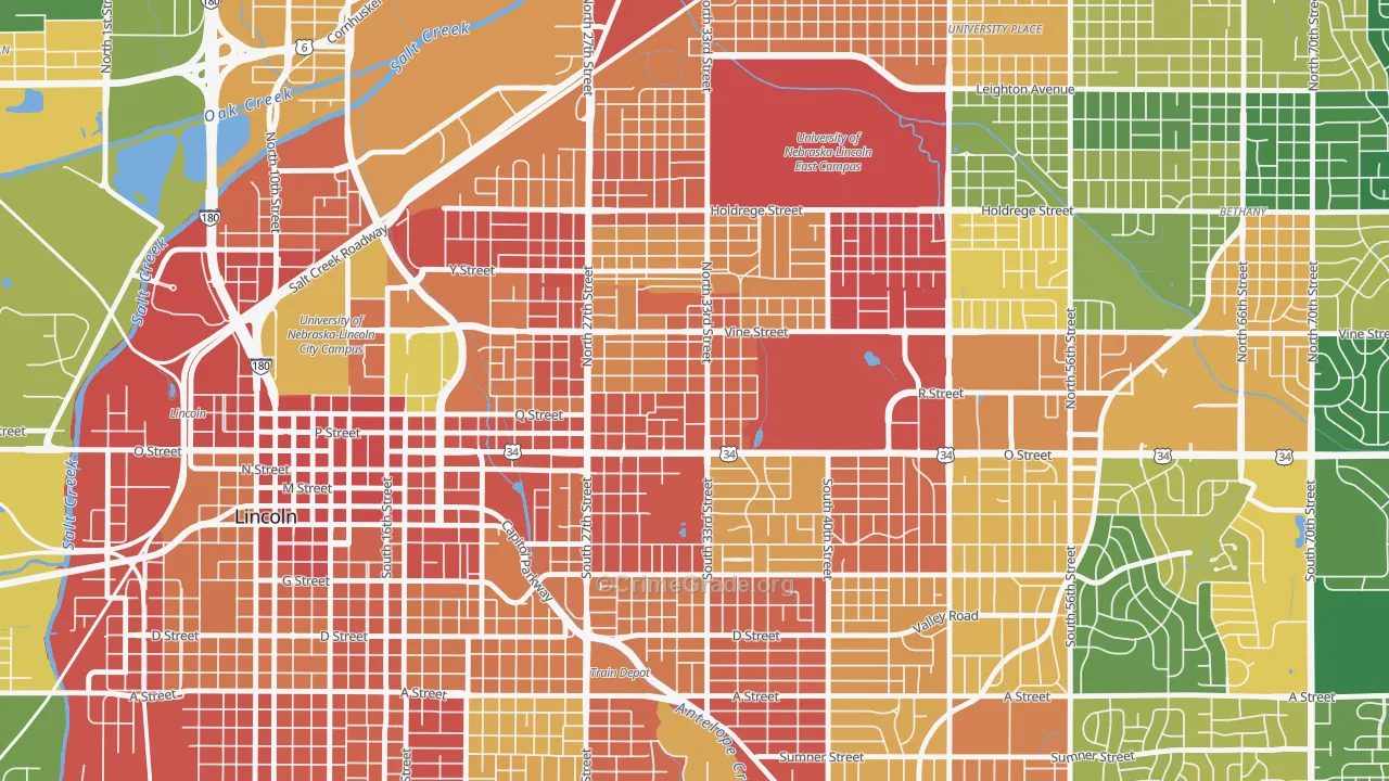 Hartley, Lincoln, NE Map of Drug-Related Crime Rates