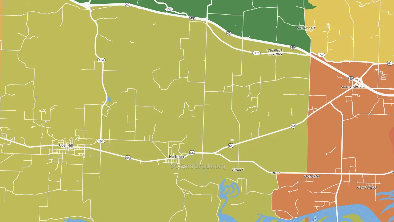 Hartman, AR Map of Drug-Related Crime Rates