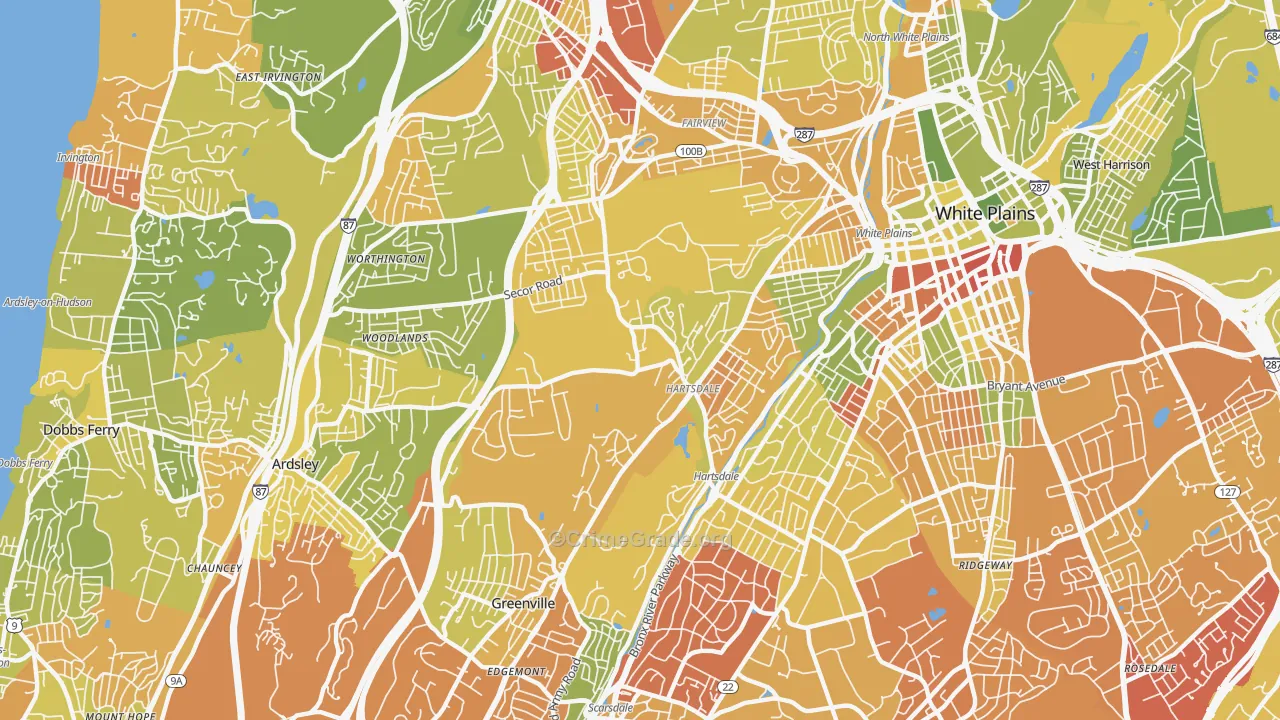 Hartsdale, NY Map of Drug-Related Crime Rates