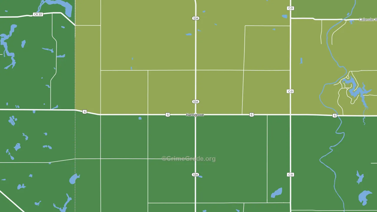 Hartsgrove, OH Map of Drug-Related Crime Rates