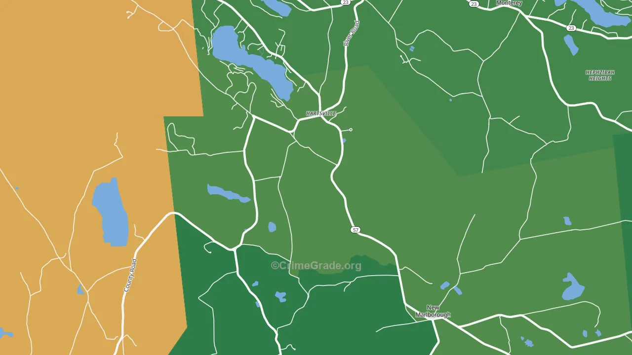 Hartsville, MA Map of Drug-Related Crime Rates