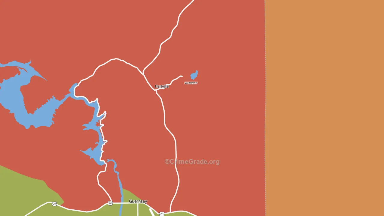 Hartville, WY Map of Drug-Related Crime Rates