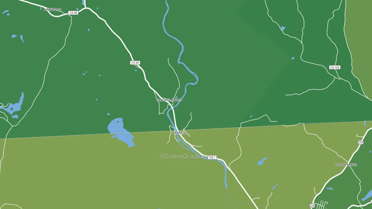 Hartwood, NY Map of Drug-Related Crime Rates