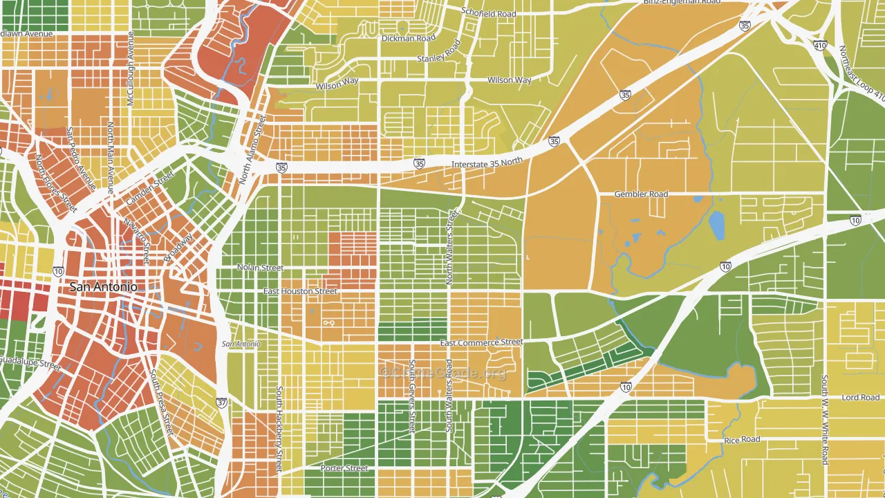 Harvard Place-Eastlawn, San Antonio, TX Map of Drug-Related Crime Rates