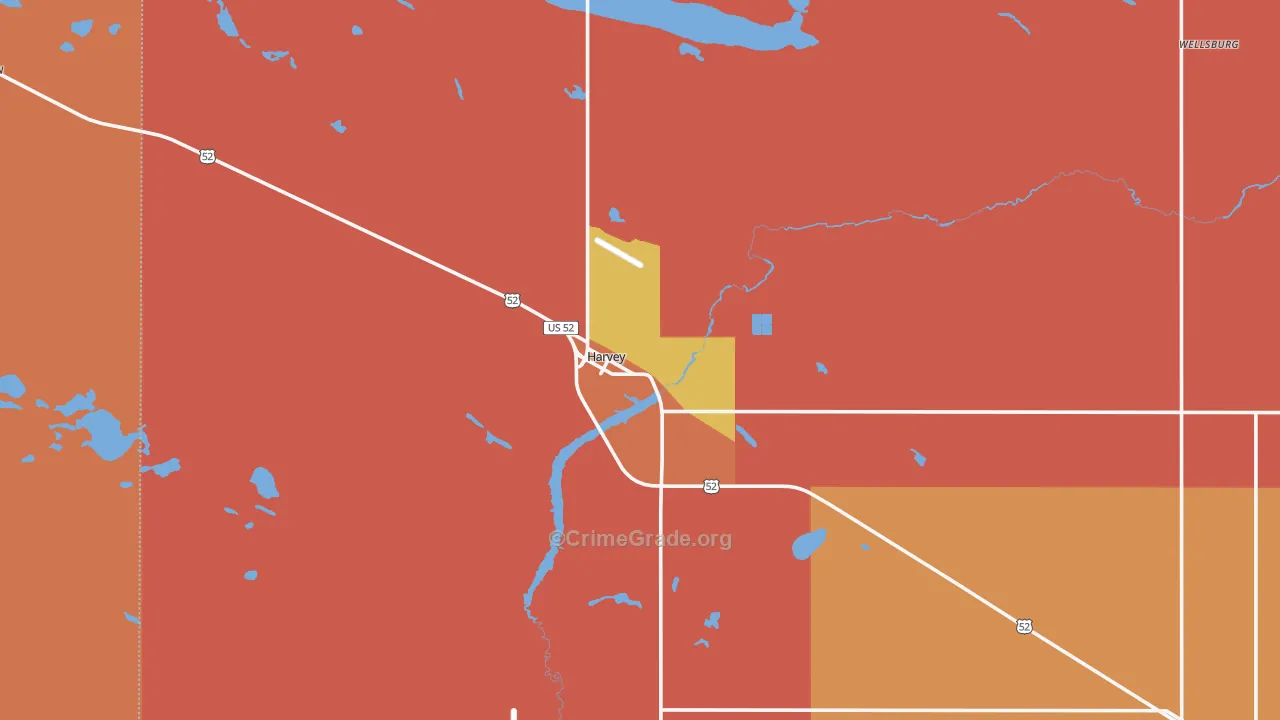 Harvey, ND Map of Drug-Related Crime Rates