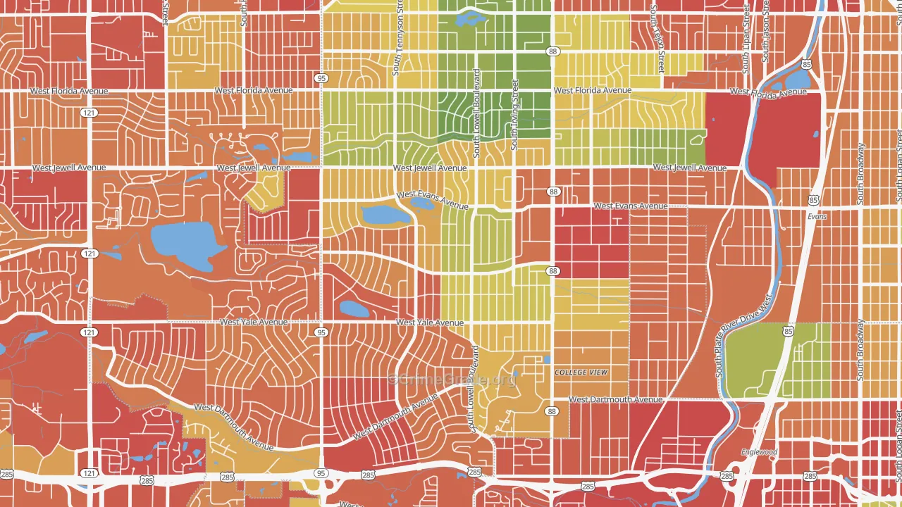 Harvey Park, Denver, CO Map of Drug-Related Crime Rates