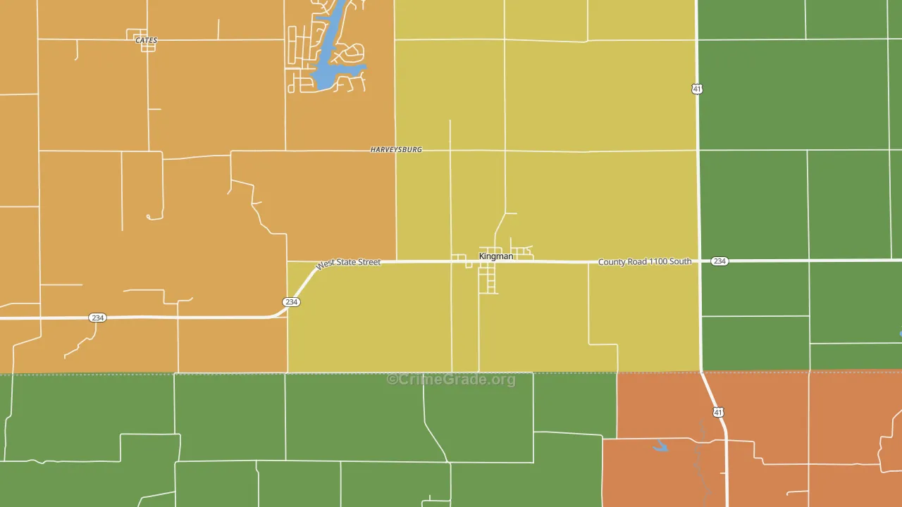 Harveysburg, IN Map of Drug-Related Crime Rates