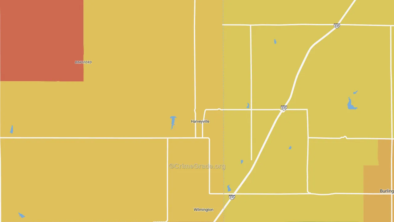 Harveyville, KS Map of Drug-Related Crime Rates