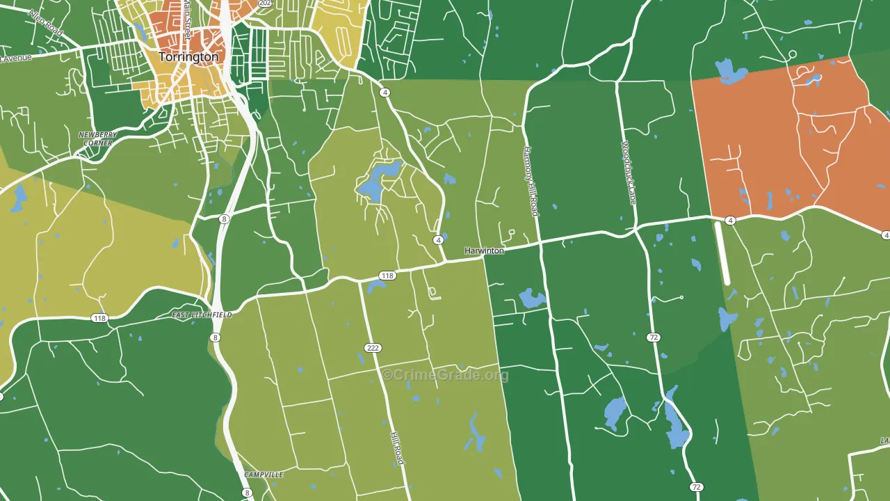 Harwinton, CT Map of Drug-Related Crime Rates