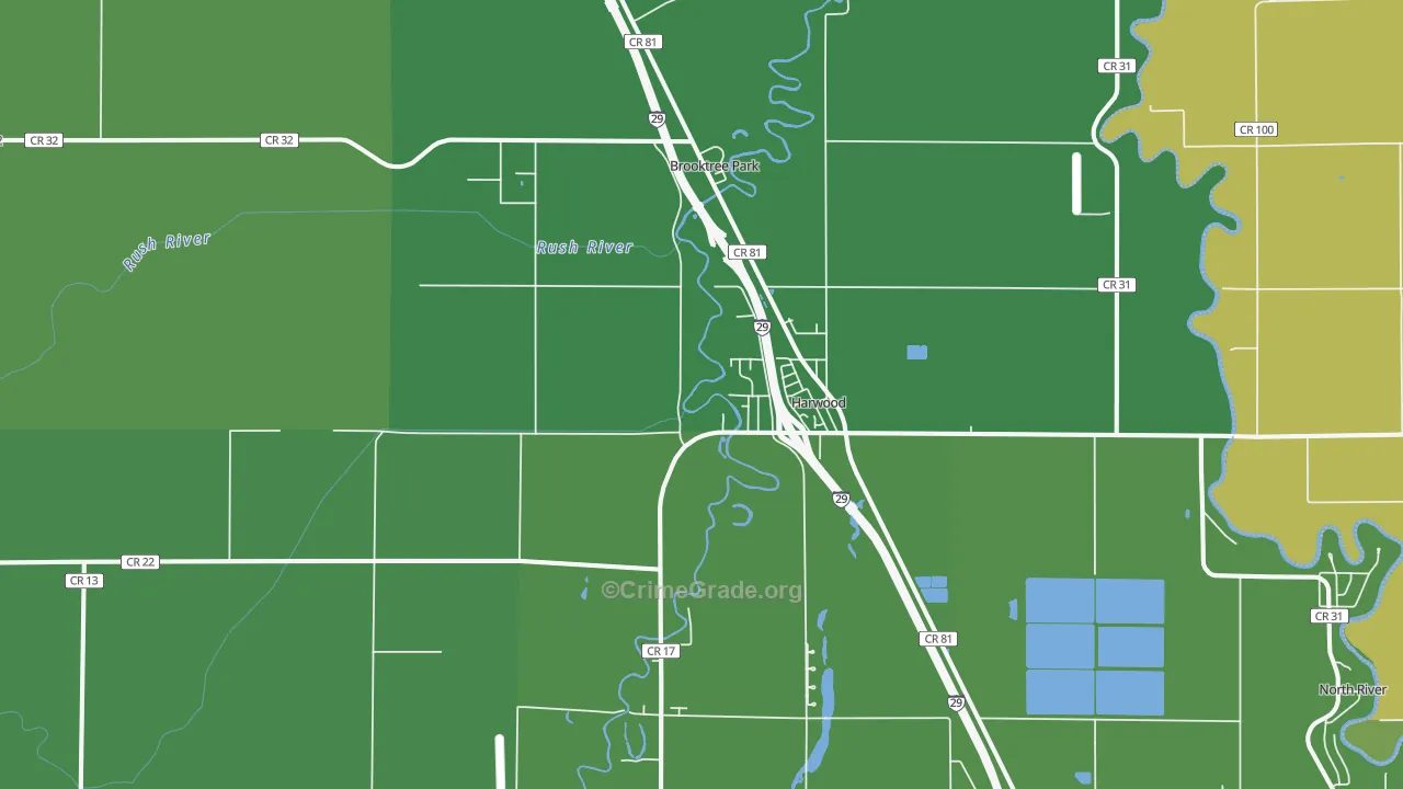 Harwood, ND Map of Drug-Related Crime Rates