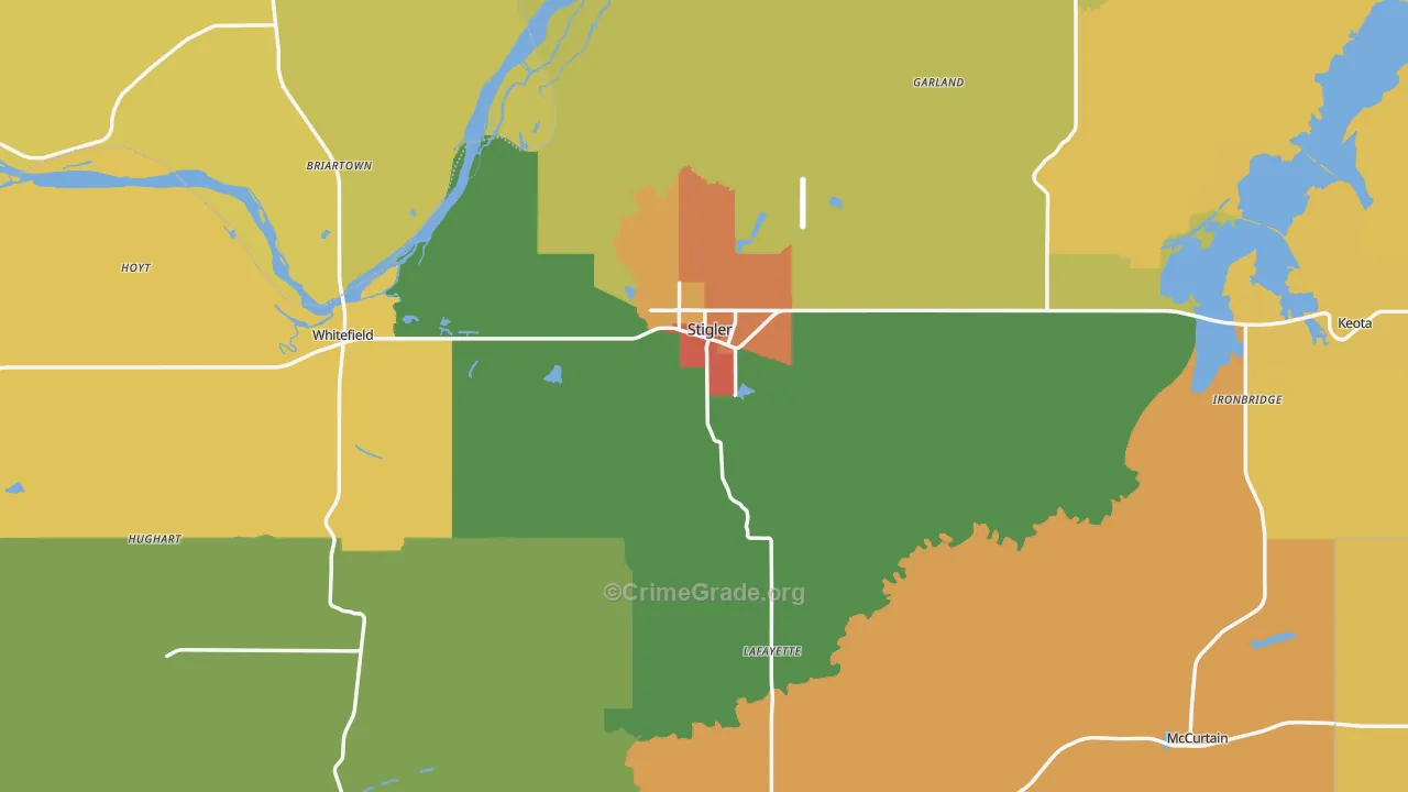 Haskell County, OK Map of Drug-Related Crime Rates