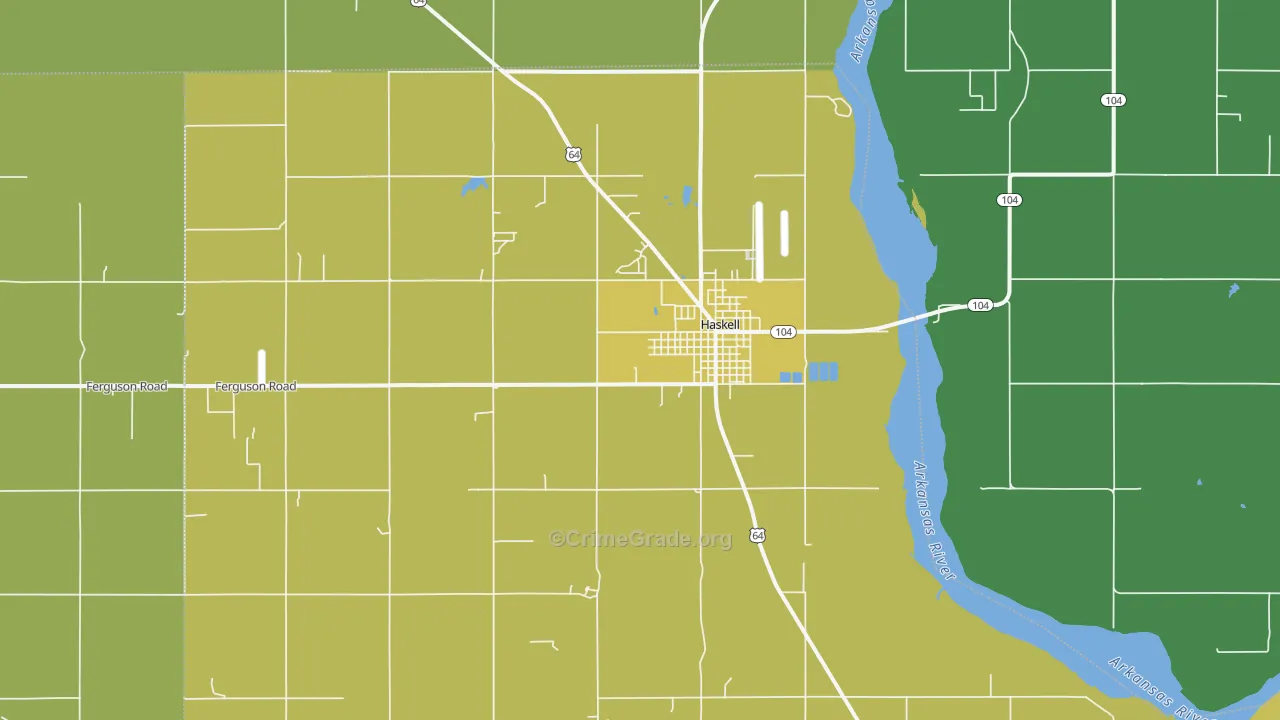 Haskell, OK Map of Drug-Related Crime Rates