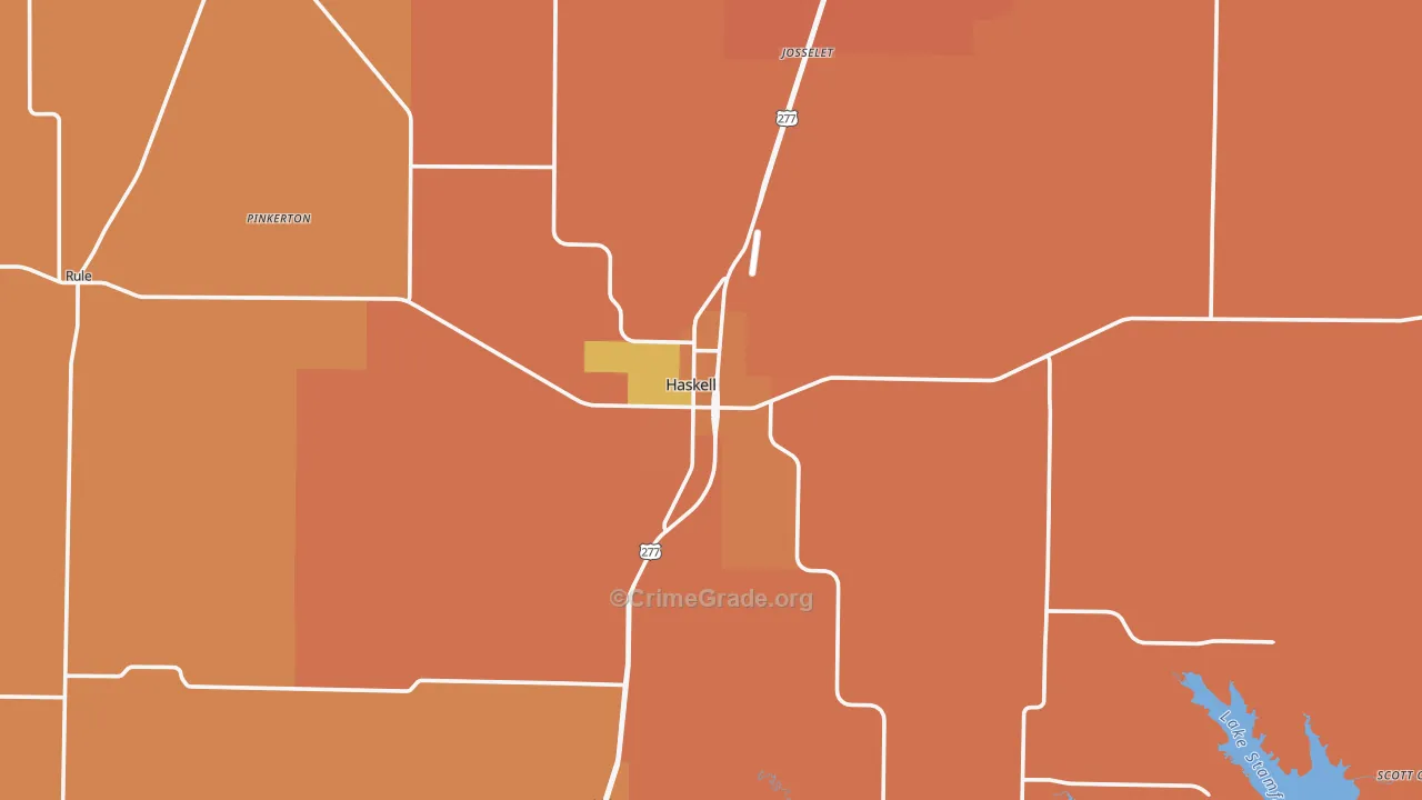Haskell, TX Map of Drug-Related Crime Rates