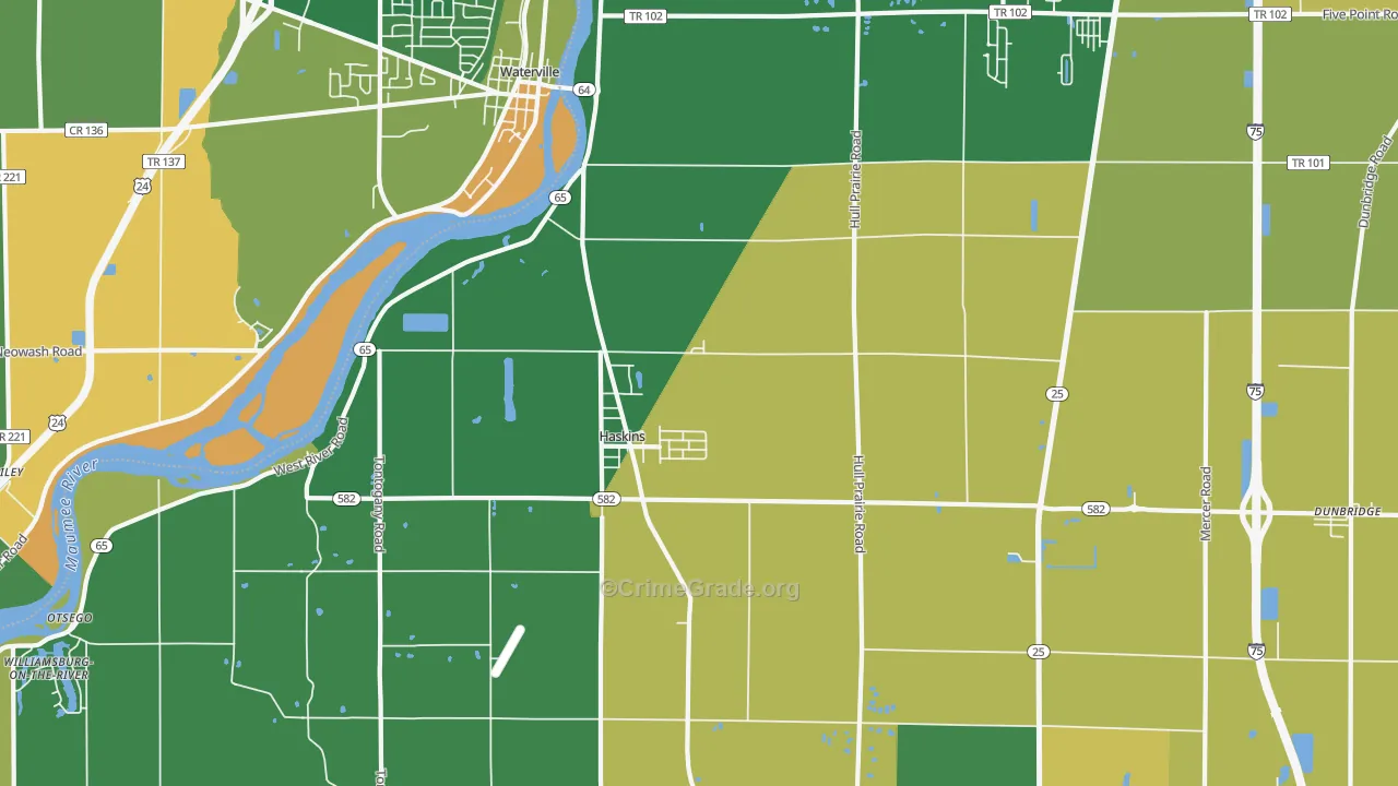 Haskins, OH Map of Drug-Related Crime Rates