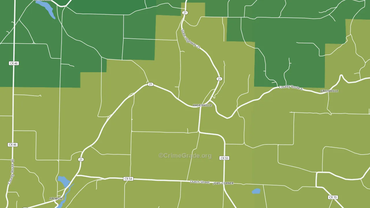 Haskinville, NY Map of Drug-Related Crime Rates