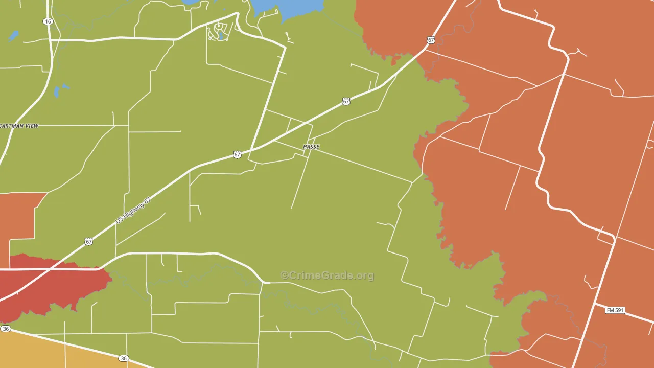 Hasse, TX Map of Drug-Related Crime Rates