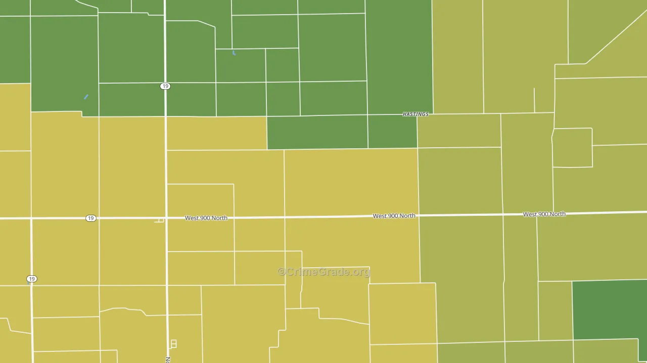 Hastings, IN Map of Drug-Related Crime Rates