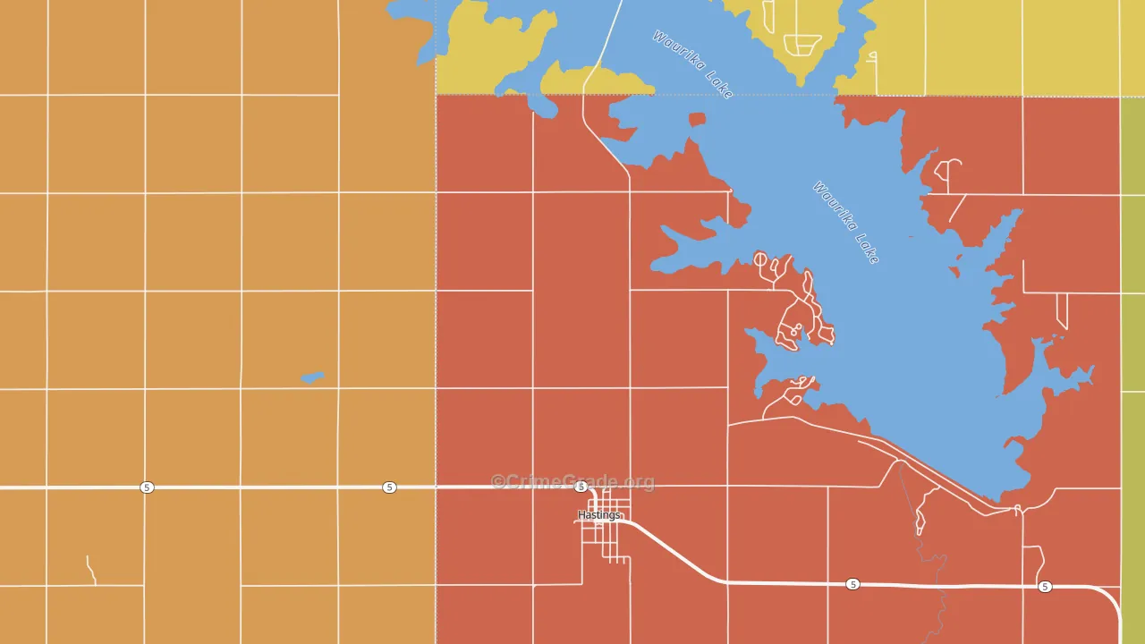 Hastings, OK Map of Drug-Related Crime Rates