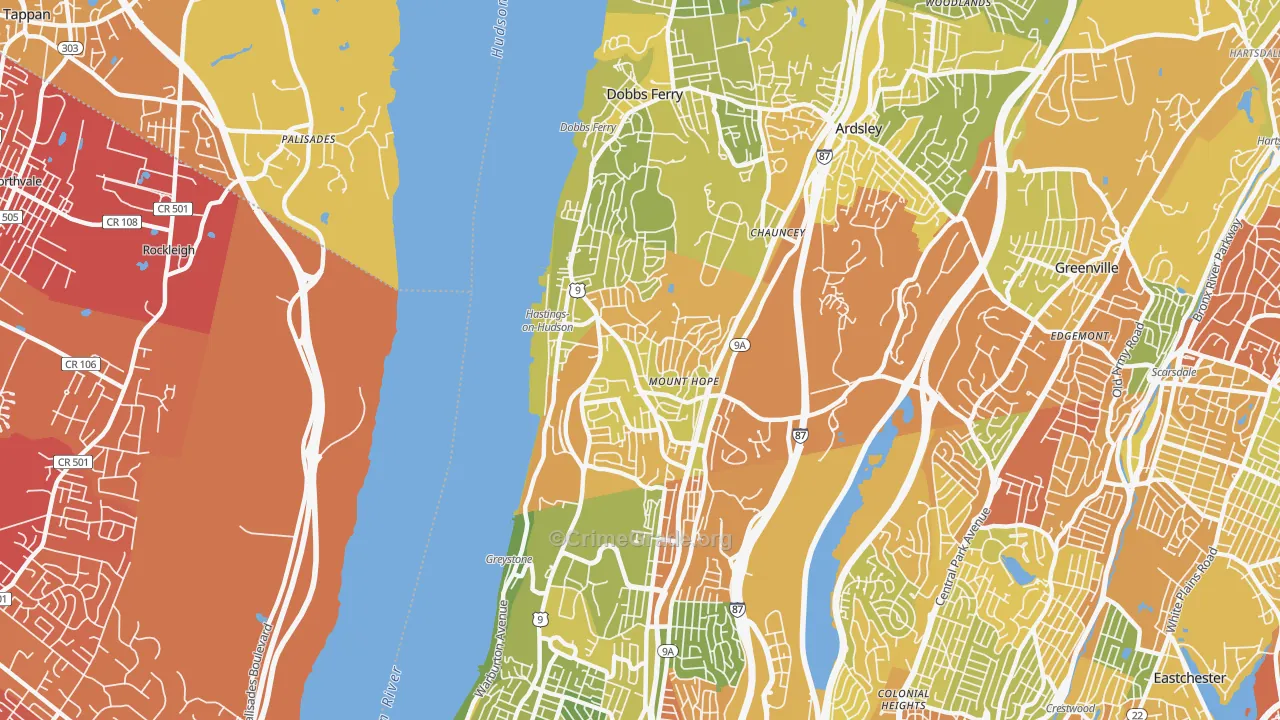 Hastings-on-Hudson, NY Map of Drug-Related Crime Rates