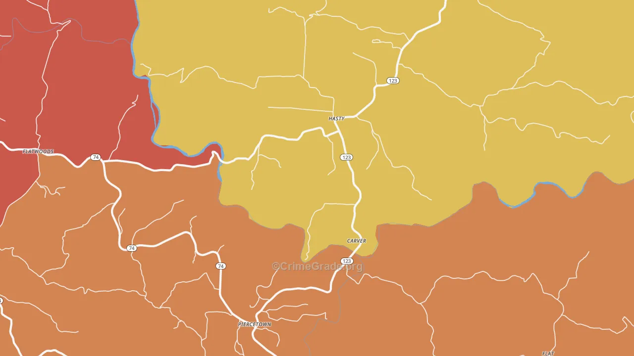 Hasty, AR Map of Drug-Related Crime Rates