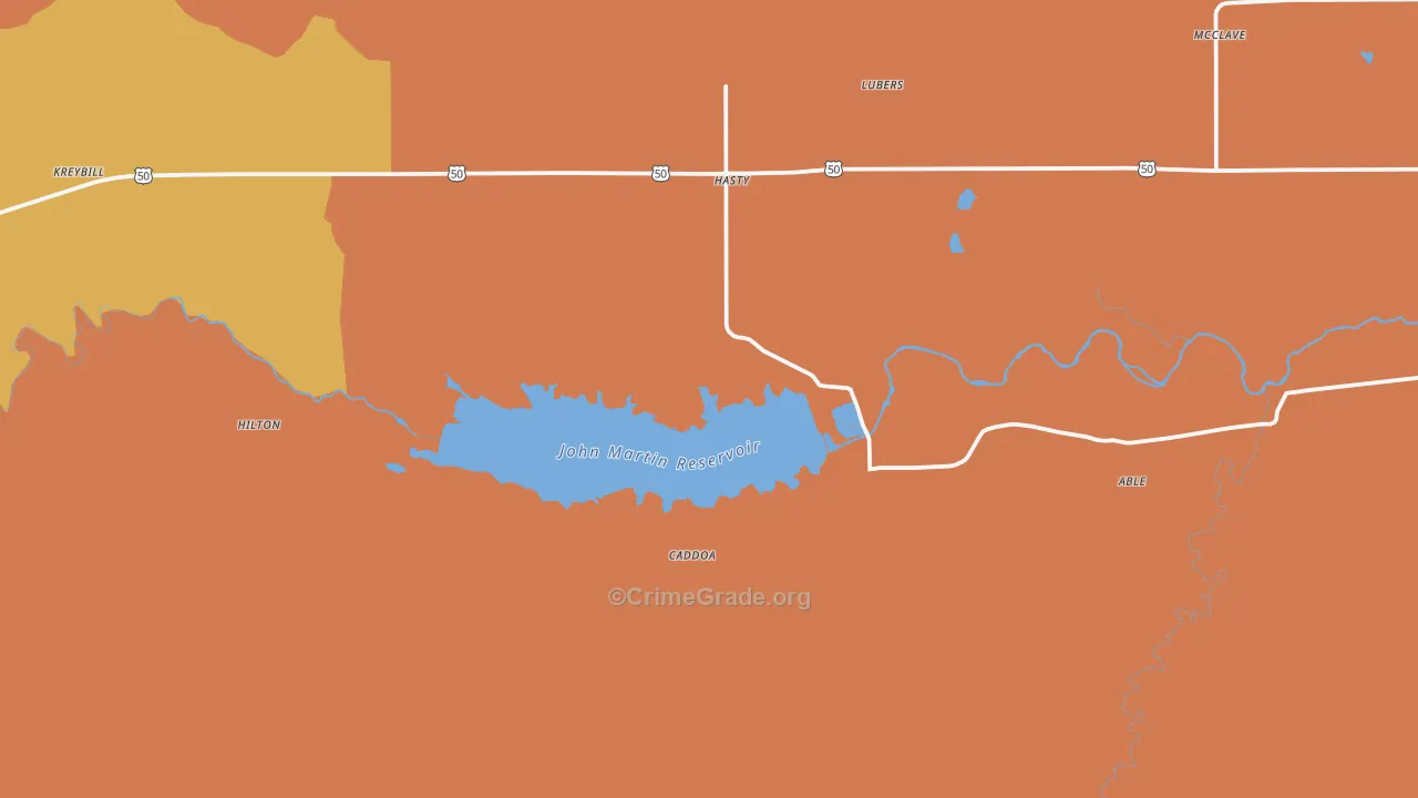 Hasty, CO Map of Drug-Related Crime Rates