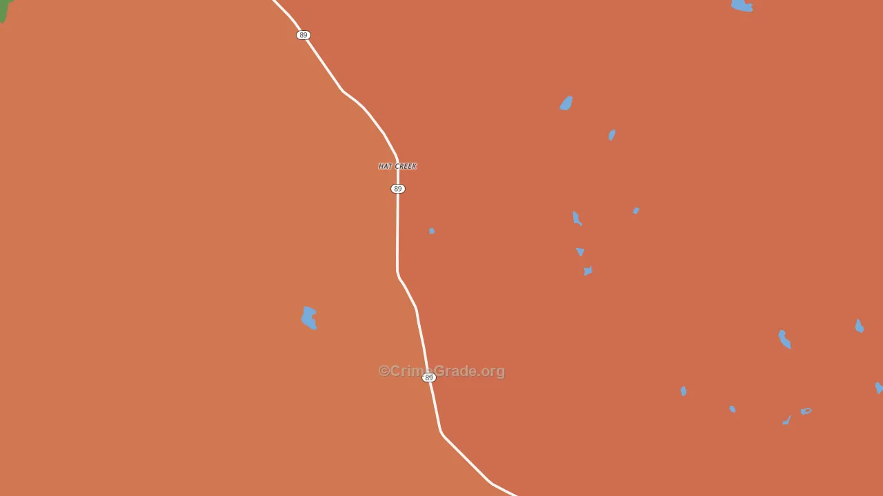 Hat Creek, CA Map of Drug-Related Crime Rates