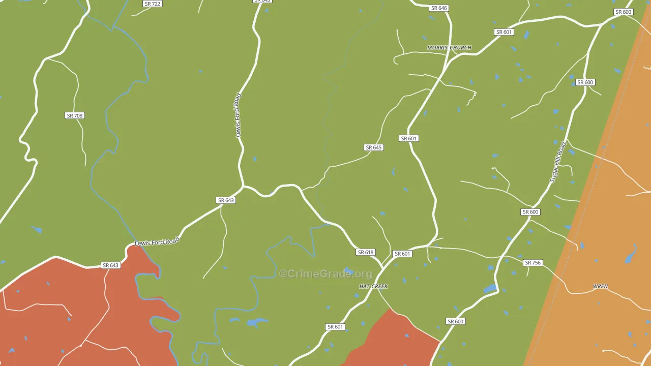 Hat Creek, VA Map of Drug-Related Crime Rates