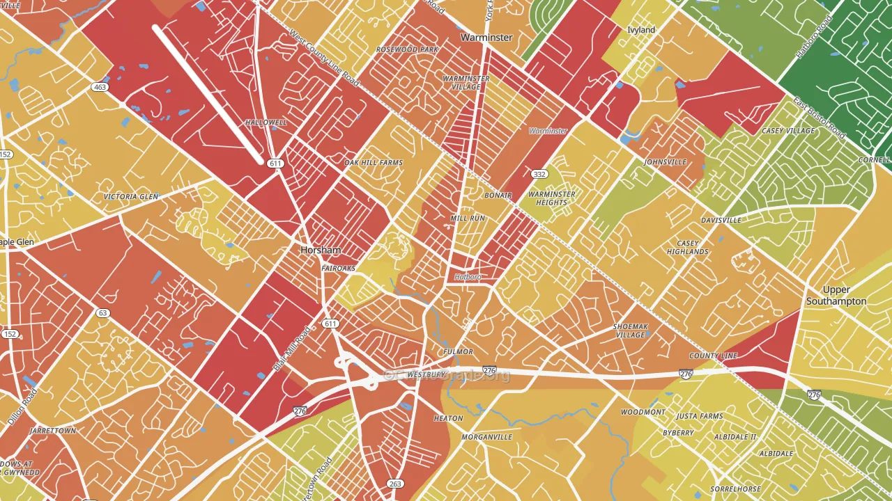 Hatboro, PA Map of Drug-Related Crime Rates