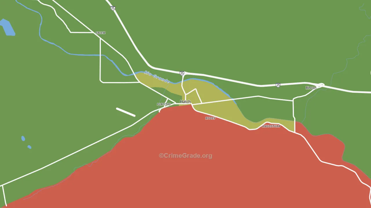 Hatch, NM Map of Drug-Related Crime Rates