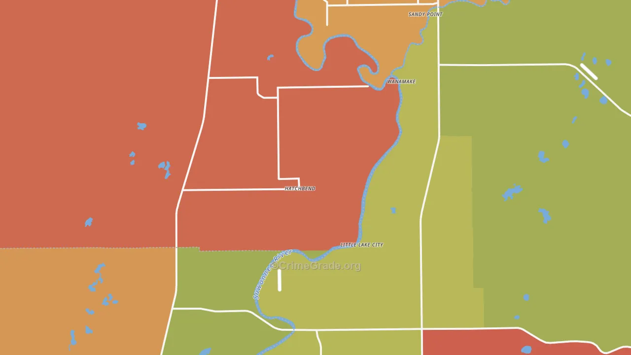 Hatchbend, FL Map of Drug-Related Crime Rates