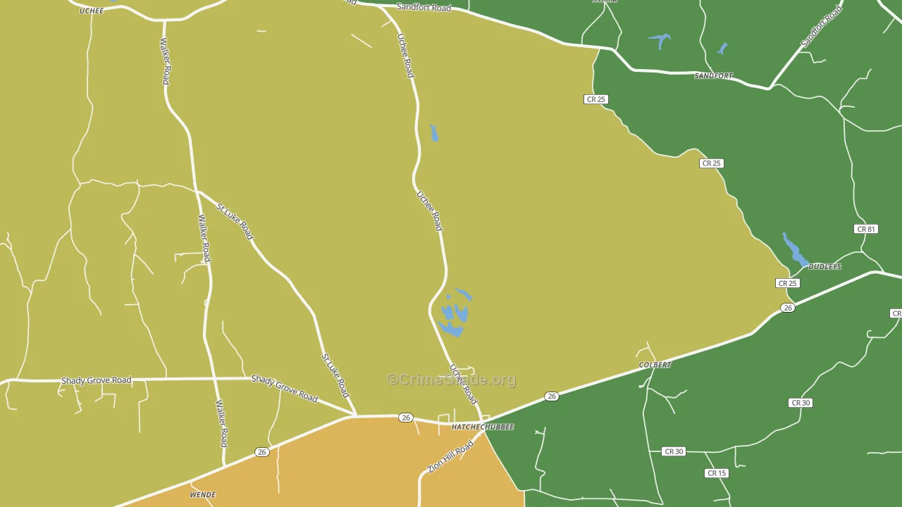 Hatchechubbee, AL Map of Drug-Related Crime Rates