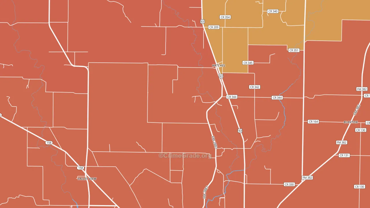 Hatchel, TX Map of Drug-Related Crime Rates
