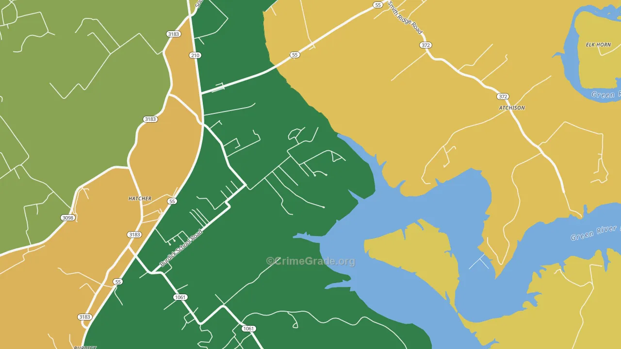 Hatcher, KY Map of Drug-Related Crime Rates