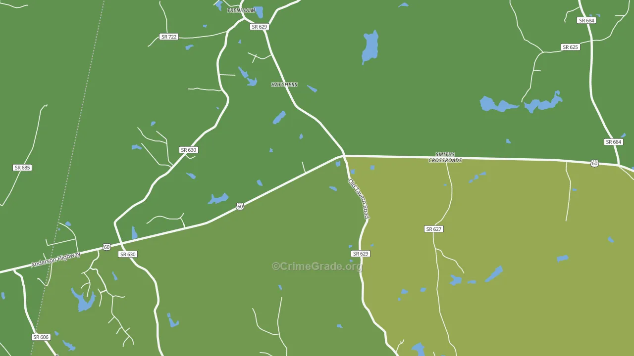 Hatchers, VA Map of Drug-Related Crime Rates
