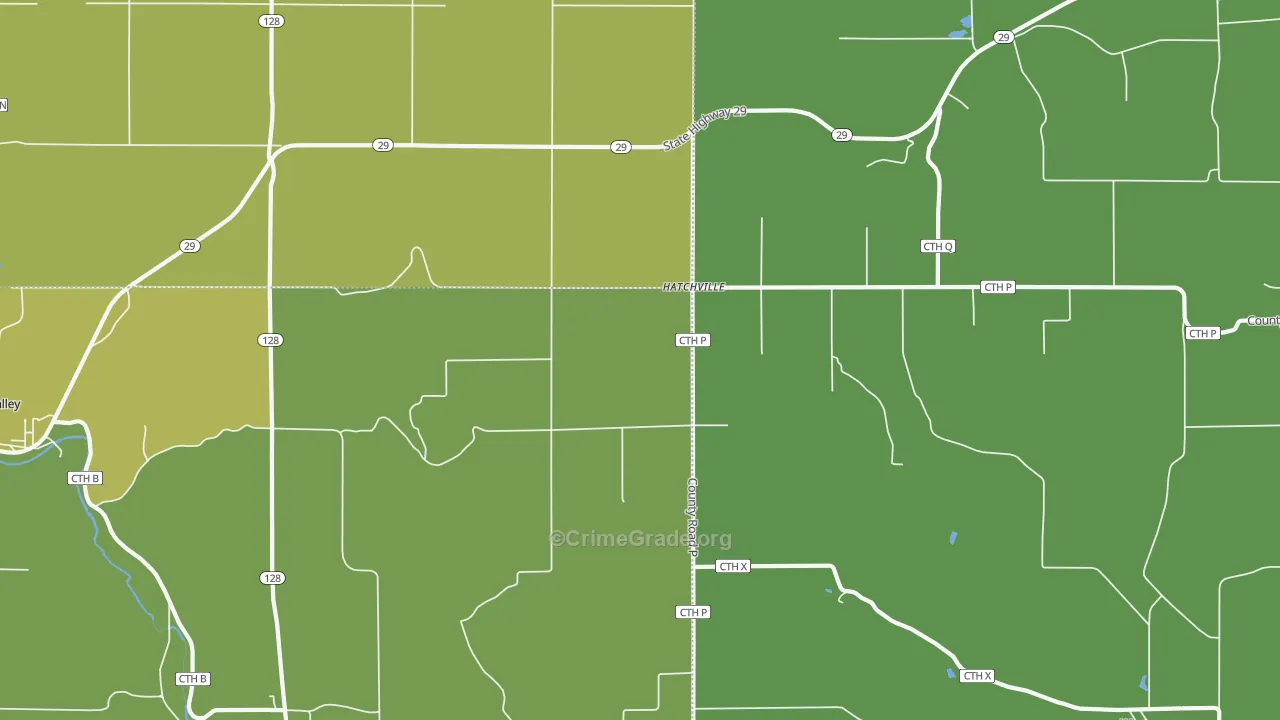 Hatchville, WI Map of Drug-Related Crime Rates