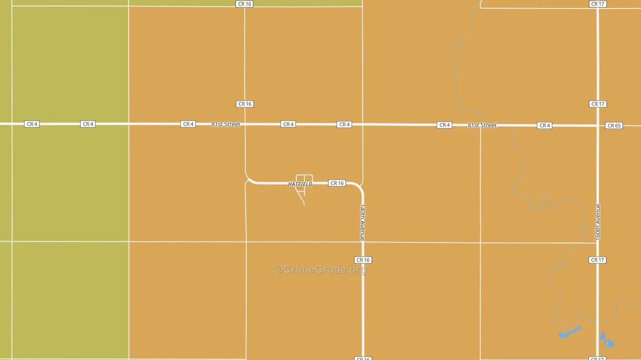 Hatfield, MN Map of Drug-Related Crime Rates