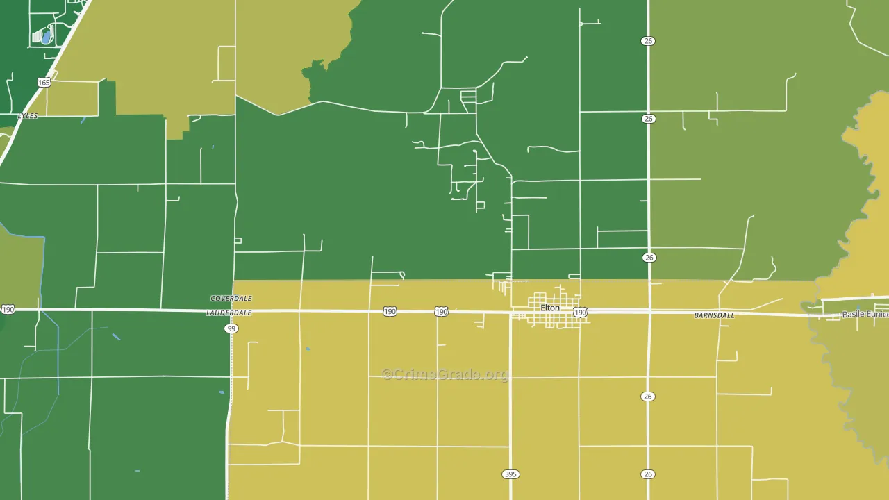 Hathaway, LA Map of Drug-Related Crime Rates