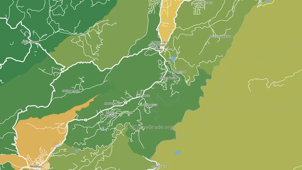 Hathaway Pines, CA Map of Drug-Related Crime Rates