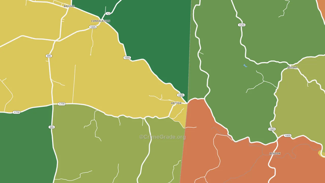 Hatton, KY Map of Drug-Related Crime Rates