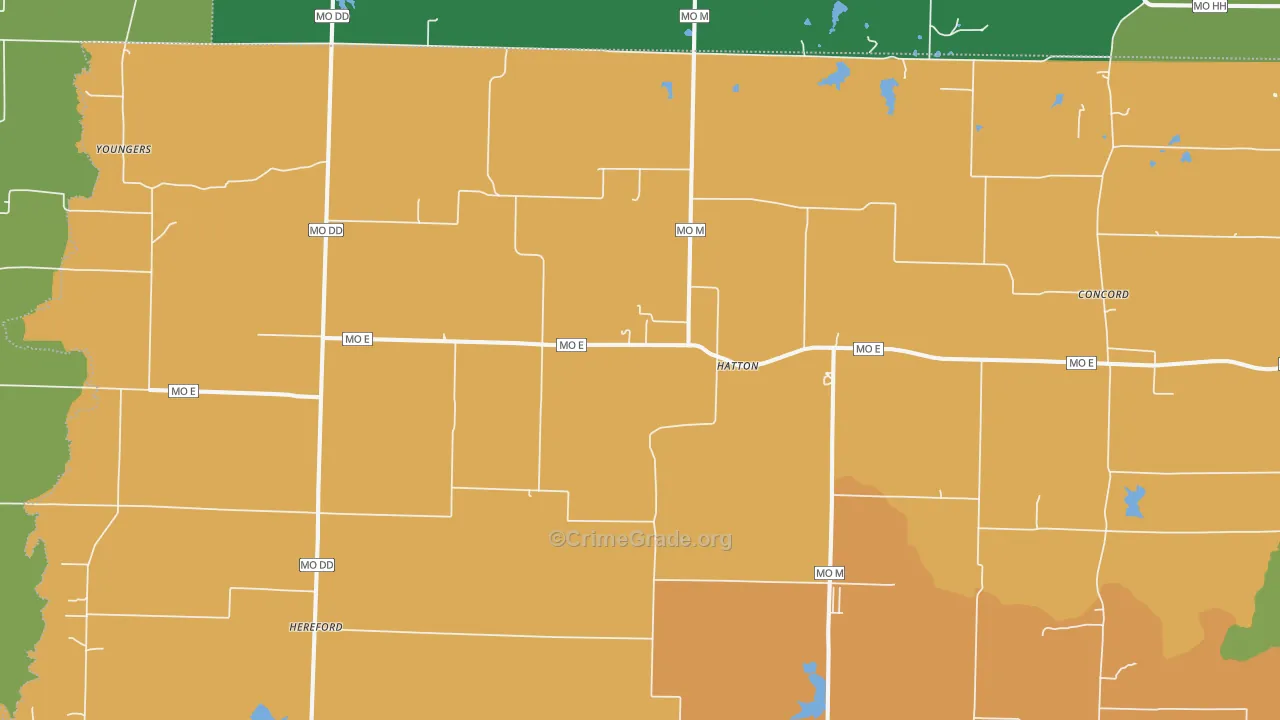 Hatton, MO Map of Drug-Related Crime Rates