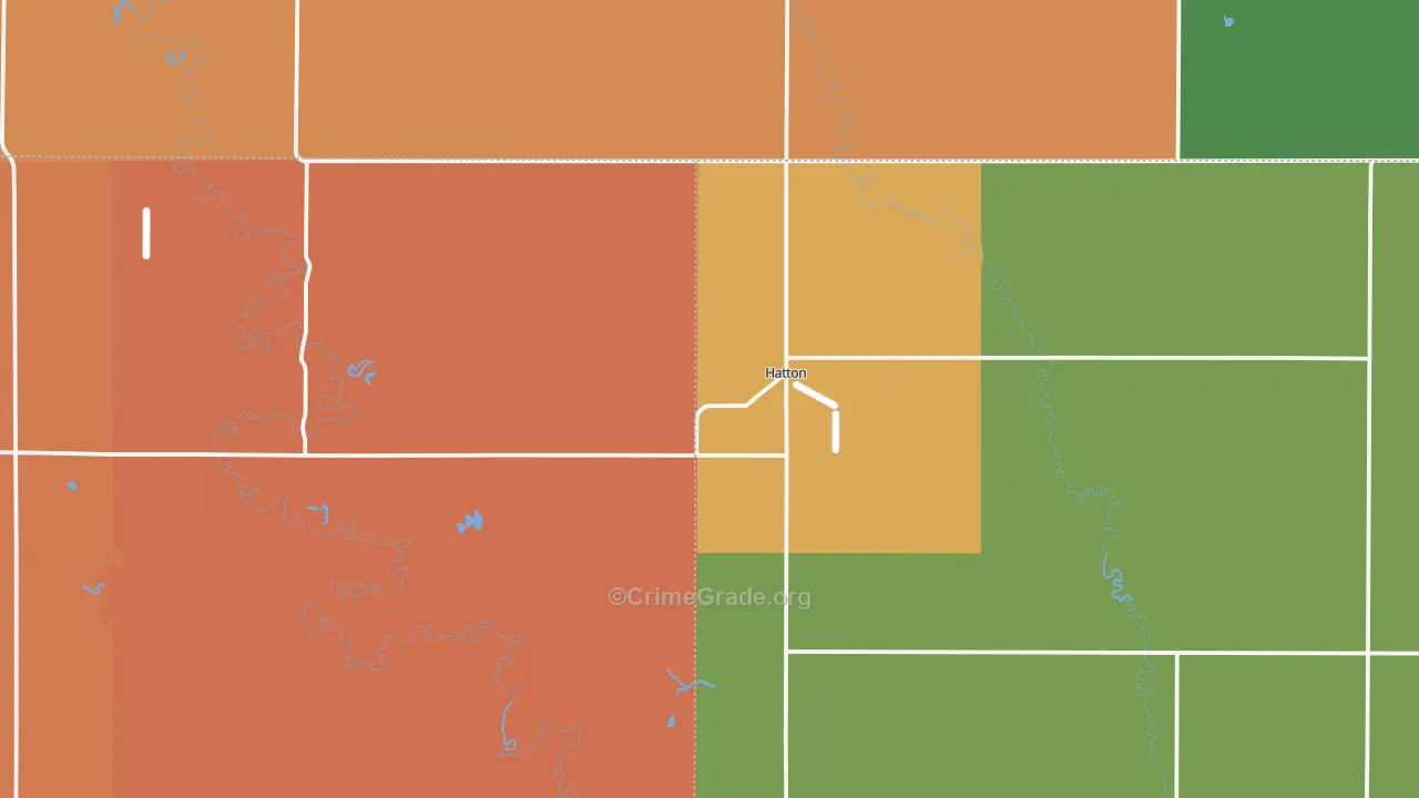 Hatton, ND Map of Drug-Related Crime Rates