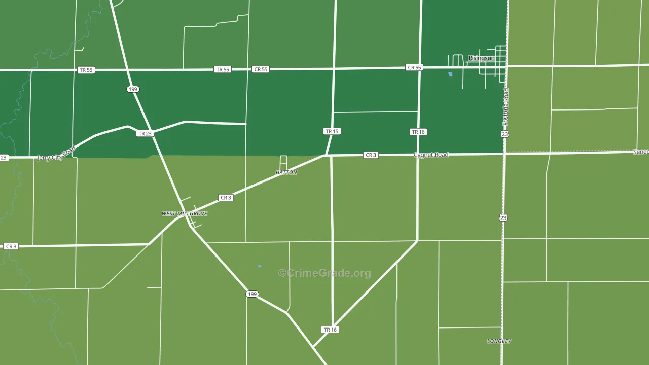 Hatton, OH Map of Drug-Related Crime Rates